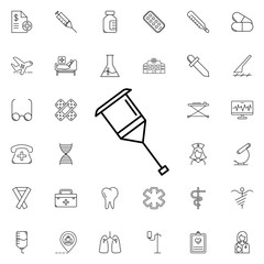 Poster - crutch icon. Universal set of medicine for website design and development, app development