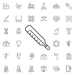 Aufkleber - thermometer icon. Universal set of medicine for website design and development, app development