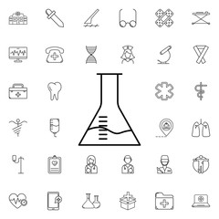 Poster - flask icon. Universal set of medicine for website design and development, app development