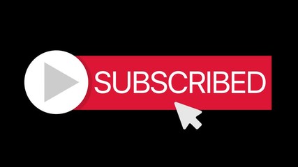 Aufkleber - Subscribe button template. Red Subscribe button with play sign and white arrow click, 4K animation footage clip