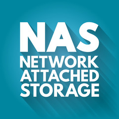 Aufkleber - NAS - Network Attached Storage acronym, technology concept background