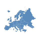 Fototapeta  - Detailed vector map of the Europe - Vector illustration