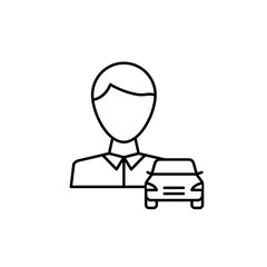 Aufkleber - Teacher, driver, car icon. Simple line, outline vector elements of driving school icons for ui and ux, website or mobile application