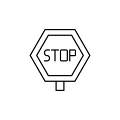 Aufkleber - Sign, stop icon. Simple line, outline vector elements of driving school icons for ui and ux, website or mobile application