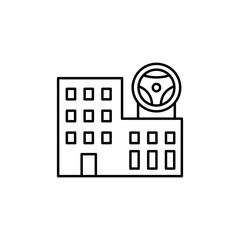 Aufkleber - Driving school, building icon. Simple line, outline vector elements of driving school icons for ui and ux, website or mobile application