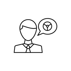 Aufkleber - Teacher, driver, car icon. Simple line, outline vector elements of driving school icons for ui and ux, website or mobile application
