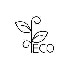Aufkleber - Plant, eco icon. Simple line, outline vector ecology icons for ui and ux, website or mobile application