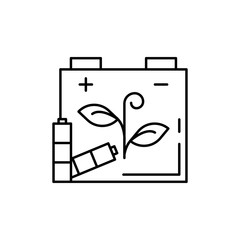 Poster - Energy, plant, battery icon. Simple line, outline vector ecology icons for ui and ux, website or mobile application
