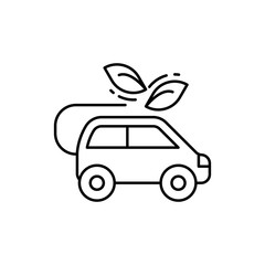 Aufkleber - Eco car, leafs icon. Simple line, outline vector ecology icons for ui and ux, website or mobile application