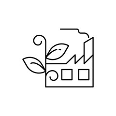 Aufkleber - Eco factory, plant icon. Simple line, outline vector ecology icons for ui and ux, website or mobile application