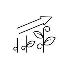 Poster - Plants, arrow, growth icon. Simple line, outline vector ecology icons for ui and ux, website or mobile application