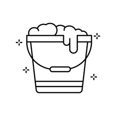 Aufkleber - Bucket, foam icon. Simple line, outline vector elements of hygiene icons for ui and ux, website or mobile application