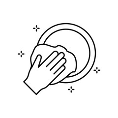 Poster - Hand, plate, towel icon. Simple line, outline vector elements of hygiene icons for ui and ux, website or mobile application