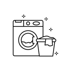 Aufkleber - Washing machine, clothes icon. Simple line, outline vector elements of hygiene icons for ui and ux, website or mobile application