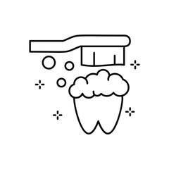 Poster - Tooth, toothbrush icon. Simple line, outline vector elements of hygiene icons for ui and ux, website or mobile application