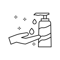 Poster - Cream, hand, bottle icon. Simple line, outline vector elements of hygiene icons for ui and ux, website or mobile application