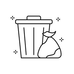 Aufkleber - Trash, trash can icon. Simple line, outline vector elements of hygiene icons for ui and ux, website or mobile application