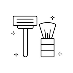 Aufkleber - Razor, brush icon. Simple line, outline vector elements of hygiene icons for ui and ux, website or mobile application