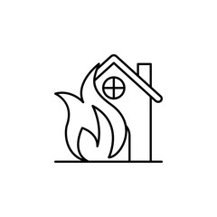 Poster - flame, house, fire icon. simple line, outline vector elements of natural disasters icons for ui and 