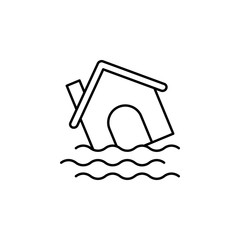 Poster - House, water, flood icon. Simple line, outline vector elements of natural disasters icons for ui and ux, website or mobile application