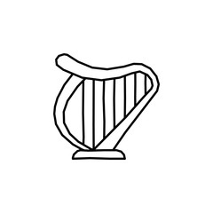 Aufkleber - Harp icon. Simple line, outline vector elements of Patrick's day icons for ui and ux, website or mobile application