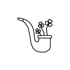 Aufkleber - Clover, smoking pipe icon. Simple line, outline vector elements of Patrick's day icons for ui and ux, website or mobile application