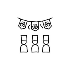 Aufkleber - Men, flags icon. Simple line, outline vector elements of Patrick's day icons for ui and ux, website or mobile application