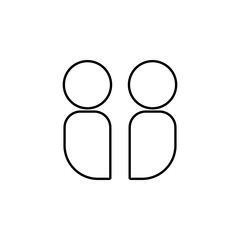Poster - connected people icon. Simple thin line, outline vector of conversation icons for ui and ux, website or mobile application