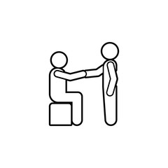 Poster - help rise icon. Simple thin line, outline vector of conversation icons for ui and ux, website or mobile application