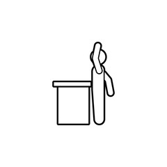 Aufkleber - raise one's hand from the rostrum icon. Simple thin line, outline vector of conversation icons for ui and ux, website or mobile application