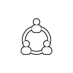 Poster - connection of three people icon. Simple thin line, outline vector of conversation icons for ui and ux, website or mobile application
