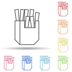 Poster - French fries in multi color style icon. Simple thin line, outline vector of fast food icons for ui and ux, website or mobile application