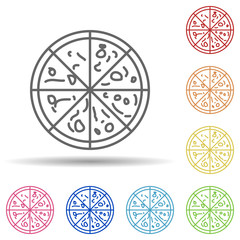Poster - Pizza in multi color style icon. Simple thin line, outline vector of fast food icons for ui and ux, website or mobile application