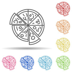 Poster - Pizza in multi color style icon. Simple thin line, outline vector of fast food icons for ui and ux, website or mobile application