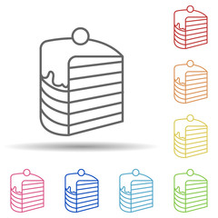 Poster - Piece of cake in multi color style icon. Simple thin line, outline vector of fast food icons for ui and ux, website or mobile application