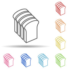 Poster - Chopped loaf in multi color style icon. Simple thin line, outline vector of fast food icons for ui and ux, website or mobile application