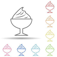 Poster - Ice-cream in glass in multi color style icon. Simple thin line, outline vector of fast food icons for ui and ux, website or mobile application