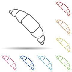 Poster - Croissants in multi color style icon. Simple thin line, outline vector of fast food icons for ui and ux, website or mobile application