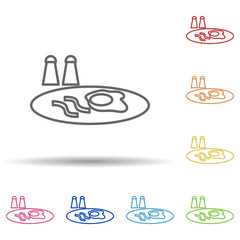 Poster - Breakfast scrambled eggs in multi color style icon. Simple thin line, outline vector of fast food icons for ui and ux, website or mobile application