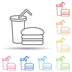 Poster - Fast food in multi color style icon. Simple thin line, outline vector of fast food icons for ui and ux, website or mobile application