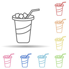 Aufkleber - Iced juice in glass in multi color style icon. Simple thin line, outline vector of fast food icons for ui and ux, website or mobile application