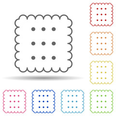 Poster - Biscuit in multi color style icon. Simple thin line, outline vector of fast food icons for ui and ux, website or mobile application