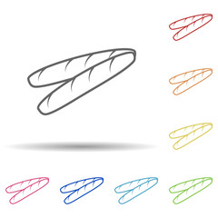 Poster - French bread in multi color style icon. Simple thin line, outline vector of food icons for ui and ux, website or mobile application