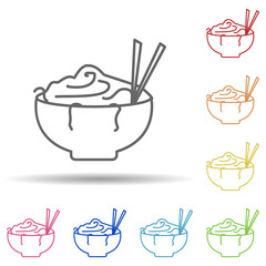 Poster - Noodles in multi color style icon. Simple thin line, outline vector of food icons for ui and ux, website or mobile application