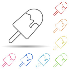 Aufkleber - Ice cream in multi color style icon. Simple thin line, outline vector of food icons for ui and ux, website or mobile application