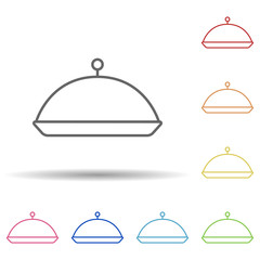 Poster - Restaurant tray in multi color style icon. Simple thin line, outline vector of food icons for ui and ux, website or mobile application