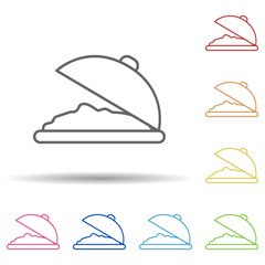 Poster - Food in a tray in multi color style icon. Simple thin line, outline vector of food icons for ui and ux, website or mobile application
