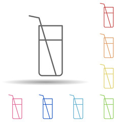 Aufkleber - A glass of juice in multi color style icon. Simple thin line, outline vector of food icons for ui and ux, website or mobile application