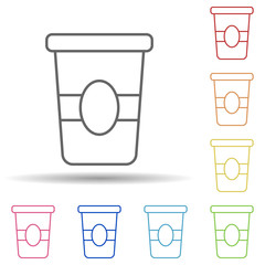 Aufkleber - Plastic cup of coffee in multi color style icon. Simple thin line, outline vector of food icons for ui and ux, website or mobile application