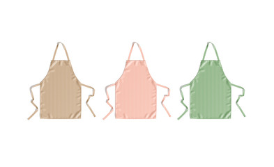 Wall Mural - Blank colored apron with strap mock up set, top view